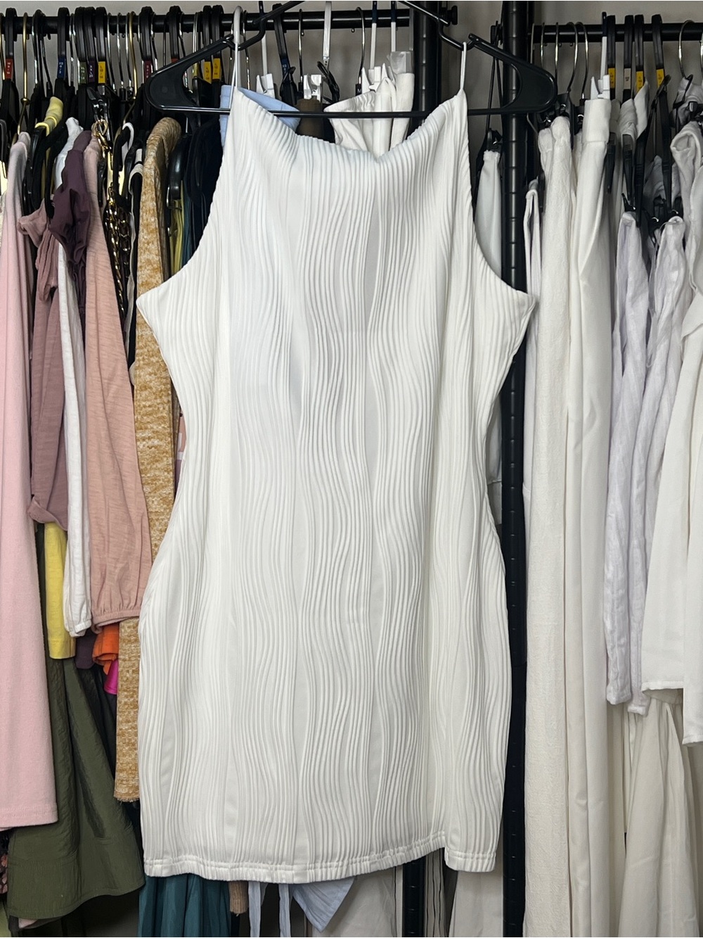 NEW Princess Polly ‘Olawa’ White Low Back Bodycon Mini Dress, Graduation, Bridal - Picture 3 of 14